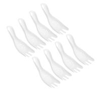 sourcing map 8 Pcs Rice Washer Spoon, Hand Held Rice Washing Tool Scoop, Kitchen Paddle Washer Strainer with Hanging Hole for Beans Grains Vegetables Home Kitchen Restaurant Camping, White