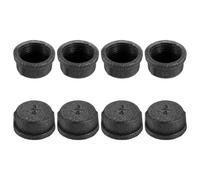 sourcing map 8 Pcs Round Pipe Fitting Cap, 3/4" Internal Thread Pipe Caps Malleable Iron Plumbing Fittings for Decoration Industrial Shelving Decor Furniture DIY Projects