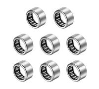 sourcing map 8 Pcs SCE86 Needle Roller Bearings, 1/2" Bore 11/16" OD 3/8" W | Open End, Chrome Steel Bearings, Hardened