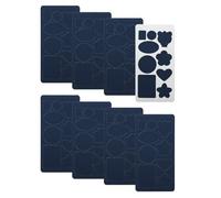 sourcing map 8 Pcs Self-Adhesive Repair Patches 10 x 20 cm Waterproof Twill Fabric Repair Patch Tape with Different Size and Shapes for Down Jackets Tents Umbrellas Bags, Navy Blue (9 Patterns)