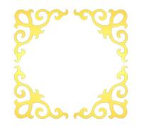 sourcing map 8 Pcs Self-Adhesive Wall Sticker Mirror Decals, Acrylic Hollow Mirror Tiles Sticker Applique Corner Hollow Stickers for Home Room Background Decoration, Dark Gold (15x15cm)