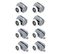 sourcing map 8 Pcs Shower Door Rollers, 23mm Dia ABS Bathroom Glass Door Top Bottom Rollers Runners for 4-5mm Glass Door, Kitchen Sliding Door Pulleys Wheels Replacement with Screw, Gray
