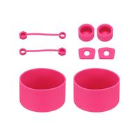 sourcing map 8 Pcs Silicone Accessories Set for 30/40oz Stanley Tumbler Cup, Including 2 Straw Cover Caps, 2 Straw Opening Leak-Proof Plug, 2 Round Leak-Proof Plug, 2 Cup Boot, Rose Pink
