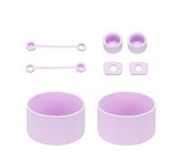 sourcing map 8 Pcs Silicone Accessories Set for 30/40oz Stanley Tumbler Cup, Including 2 Straw Cover Caps, 2 Straw Opening Leak-Proof Plug, 2 Round Leak-Proof Plug, 2 Cup Boot, Light Purple