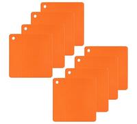 sourcing map 8 Pcs Silicone Trivets for Hot Dishes, 7.1"x7.1" Square Silicone Pot Holders Heat Resistant Mats for Kitchen Countertop, Orange