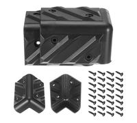 sourcing map 8 Pcs Speaker Cabinet Corners Protector 48x48x80mm Plastic Stackable Guard Wrap Angle Case Edge Box Protection with 32 Pcs Installation Screw for Stage DJ Audio Sound Case