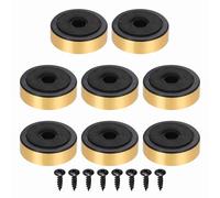 sourcing map 8 Pcs Speaker Isolation Feet,48mmx15mm Plastic Foam Shock Absorption Base Pad Anti Vibration Amplifier Stand Feet Mat for Audio CD HiFi Home Theater Sound System, Gold