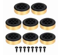 sourcing map 8 Pcs Speaker Isolation Feet,59mmx19mm Plastic Foam Shock Absorption Base Pad Anti Vibration Amplifier Stand Feet Mat for Audio CD HiFi Home Theater Sound System, Gold