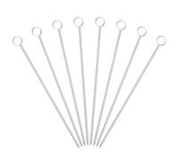 sourcing map 8 Pcs Stainless Steel Cocktail Picks, 4.25" Martini Picks Fruit Sticks Metal Skewers Reusable for Drinks Olives Appetizers Fruit Decorative, Silver (Ring)