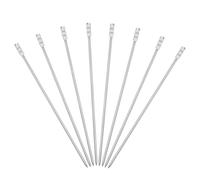 sourcing map 8 Pcs Stainless Steel Cocktail Picks, 4.33" Martini Picks Fruit Sticks Metal Skewers Reusable for Drinks Olives Appetizers Fruit Decorative, Silver (Square Column)