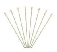 sourcing map 8 Pcs Stainless Steel Cocktail Picks, 4.33" Martini Picks Fruit Sticks Metal Skewers Reusable for Drinks Olives Appetizers Fruit Decorative, Gold (Square Column)