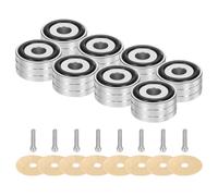 sourcing map 8 Pcs Subwoofer Isolation Pad, 40x20mm Speaker Isolation Pad Feet Speaker Spikes Turntable Audio Studio Monitor Isolation Pad for Audio Equipment, M4 Screws Silver