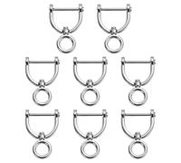 sourcing map 8 Pcs Swivel D-Rings Screw in Shackle Horseshoe 1 Inch Metal U Shape D Ring for Purse Bags DIY Crafts Keychains Accessories, Silver