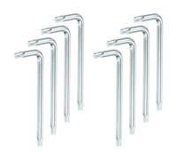 sourcing map 8 Pcs T30 Security Anti Tamper Proof Torx Star Key Bit 3.7" Long Arm L-Shaped Torx Hex Key Wrench 6 Points Spanner Carbon Steel Hand Tool for Automotive Home Repairs, White