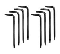 sourcing map 8 Pcs T8 Security Anti Tamper Proof Torx Star Key Bit 2.17" Long Arm L-Shaped Torx Hex Key Wrench 6 Points Spanner Carbon Steel Hand Tool for Automotive Home Repairs, Black
