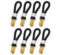 sourcing map 8 Pcs Tea Towel Clips with Cotton Loop for Hanging, 3.5 Inch Metal Towel Hooks Multipurpose Cloth Hangers for Home Kitchen Bathroom, Black