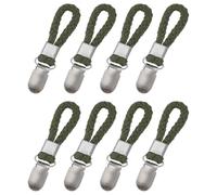 sourcing map 8 Pcs Tea Towel Clips with Cotton Loop for Hanging, 4.3 Inch Metal Towel Hooks Multipurpose Cloth Hangers for Home Kitchen Bathroom, Green