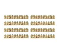 sourcing map 8 Pcs Terminal Ground Bar, 10 Positions Screw Brass Terminal Ground Bar, M4 5.7x10mm Screw Block Barrier Brass for Electrical Devices