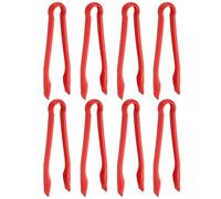 sourcing map 8 Pcs Toaster Tongs, 10 Inch Kitchen Serving Tongs Bread Salad Clip Heat Resistant Food Clamps for Cooking Baking BBQ Buffet Tools, Red