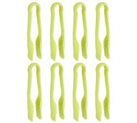 sourcing map 8 Pcs Toaster Tongs, 6 Inch Kitchen Serving Tongs Bread Salad Clip Heat Resistant Food Clamps for Cooking Baking BBQ Buffet Tools, Green