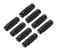sourcing map 8 Pcs TRS3.5mm Female to TRS3.5mm Female Connector Stereo Zinc Alloy Nickel Plating Adapter Plastic Shell for Microphones Guitars Speakers Computers Signal Conversion