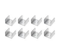 sourcing map 8 Pcs U Bracket for 1.5" Panels, 41 x 41 x 28mm Metal U Shaped Fasteners Brackets for Guardrail or Partitions Connection, Silver