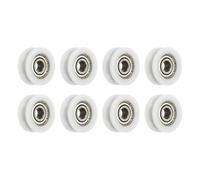 sourcing map 8 Pcs U Type Groove Nylon Plastic Guide Bearing 4x15x6mm, U Type Pulley Roller Wheel Bearing Roller Wheels, (White)