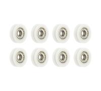 sourcing map 8 Pcs U Type Groove Nylon Plastic Guide Bearing 6x22x7mm, U Type Pulley Roller Wheel Bearing Roller Wheels, (White)
