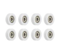 sourcing map 8 Pcs U Type Groove Nylon Plastic Guide Bearing 6x31x10mm, U Type Pulley Roller Wheel Bearing Roller Wheels, (White)
