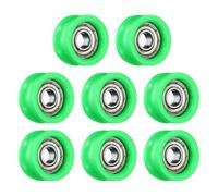 sourcing map 8 Pcs U Type Groove Plastic Guide Bearing 6x20.5x10.6mm, U Type Pulley Roller Wheel Bearing Roller Wheels, (Green)