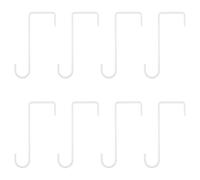 sourcing map 8 Pcs Vinyl Fence Hooks, 2.4 x 6 Inch Powder Coated Fence Hangers Patio Hooks Fence Hangers for Hanging Outdoor Lights Plants Bird Feeders, White