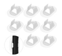 sourcing map 8 Pcs Washing Machine Drain Hose Holder (Fits 22-28 mm OD Hose) - Self-Adhesive No Drill Fixing Clip Guide Clamp Bracket for Clothes Washer/Laundry Tub Discharge, White