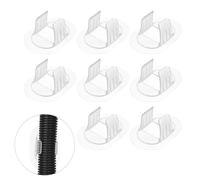 sourcing map 8 Pcs Washing Machine Drain Hose Holder (Fits 30-38 mm OD Hose) - Self-Adhesive No Drill Fixing Clip Guide Clamp Bracket for Clothes Washer/Laundry Tub Discharge, Transparent