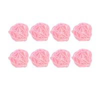 sourcing map 8 Pcs Wicker Rattan Balls 1.2 Inch Rattan Decorative Balls Vase Fillers for Wedding Party Centerpiece Bowls Home Decoration Pink