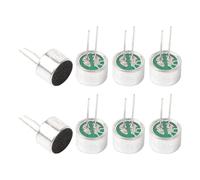sourcing map 8 Piece/Lot with 2 Pin Cables Electret Microphone Pickup Cylindrical Electret Condenser Microphone Mic, 10mmx7mm