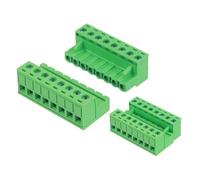 sourcing map 8 Pin 5mm 0.2 Inch Pitch PCB Mount Screw Terminal Block Connector Male Female, Green