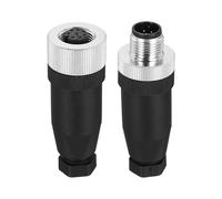 sourcing map 8 Pin M12 Male & Female Aviation Wire Connector, 4 Pcs Socket Panel Aviation Connectors Waterproof IP67 Industrial Circular Straight Connector for Networks Instruments