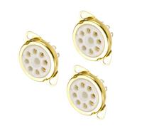 sourcing map 8 pins PCB Tube Socket Ceramics, Vacuum Tube Protect Tube Pin Socket, White Plated Suitable for 12AX7, 12AU7 Tube Pack of 3，GZC8-Y-9-G