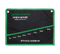 sourcing map 8-Pockets Metric 6-24mm Wrench Roll Up Pouch Canvas Wrench Tool Roll Bag Organizer for Wrenches Organization Mechanics Electricians