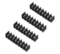 sourcing map 8 Positions Terminal Block, 2.68"x0.54" 300V 20A 8.25mm Pitch PA66 Single Row PCB Mount Screw Terminals Strip Pack of 4, Black