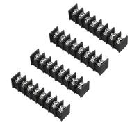 sourcing map 8 Positions Terminal Block, 300V 20A 9.5mm Pitch PA66 Single Row PCB Mount Screw Terminals Strip Pack of 4, Black