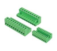 sourcing map 8 Set 10 Pin 5mm 0.2 Inch Pitch PCB Mount Screw Terminal Block Connector Male Female, Green