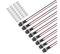 sourcing map 8 Set 5x20mm Panel Mount Fuse Holder with F10A F15A Glass Fuses, Flat Thread Glass Fuse Holder with 15cm 18AWG Pre-Soldered Wire for Automotive Marine Repair AC 250V 15A 125V 10A