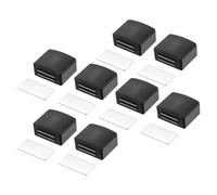 sourcing map 8 Set Cabinet Door Catch, Magnetic Cabinet Latch Lock Adhesive for Cupboard Kitchen Closet Wardrobe Door, Black