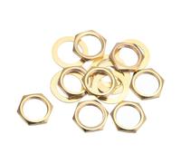 sourcing map 8 Set Guitar Nuts and Washers M9 Guitar Input Output Jack Socket Nuts Gold for Guitar Bass
