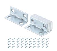 sourcing map 8 Set L Corner Bracket Corner Brace Metal Joint Right Angle Brackets Fastener with Screws for Wood Shelves, Silver, 0.79"x1.85"x0.79"
