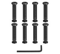 sourcing map 8 Sets Binding Post Screw, M8x18mm Bolts Female 10x48mm Hex Drive Socket Cap Screw Rivets Chicago Screws Furniture Bolts Stainless Steel with Wrench for Furniture Repair, Black