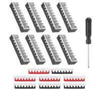 sourcing map 8 Sets Screw Terminal Block 8 Positions Dual Row Screw Terminal Strip Block 600V 15A with Screwdriver and Black/Red Pre-Insulated Terminals Barrier Strip Wire Connector