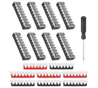 sourcing map 8 Sets Screw Terminal Block 8 Positions Dual Row Screw Terminal Strip Block 600V 25A with Screwdriver and Black/Red Pre-Insulated Terminals Barrier Strip Wire Connector