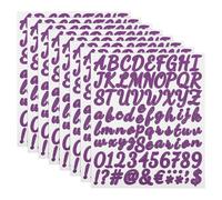 sourcing map 8 Sheet 672 Pcs Letter Number Stickers Kit, 1 Inch Self Adhesive Vinyl Cursive Alphabet Decals Script for Mailbox Sign DIY Crafts Decor, Purple